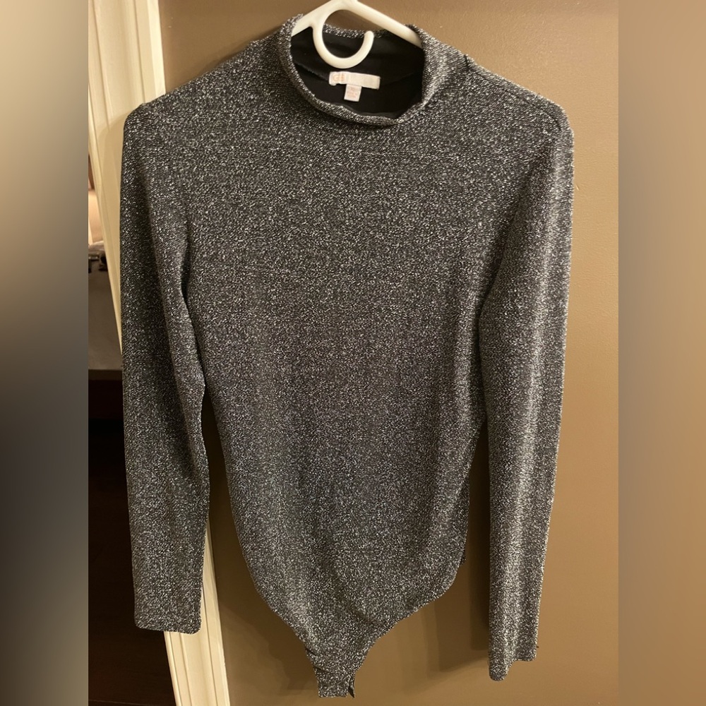 XL Gianni Bini Glittery Black Bodysuit
